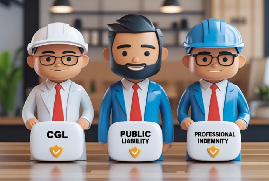cgl vs public liability vs professional indemnity insurance